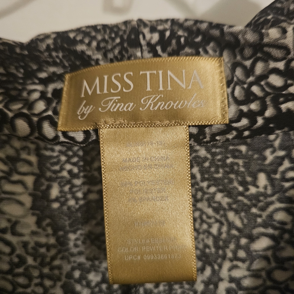 Miss Tina Black and Gray Midi Dress - Picture 3 of 4